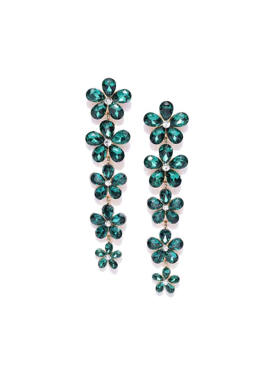 Youbella Swiss Zircon Earings Fashion Earrings For Girls And Women (Green)(Ybear - 32184)