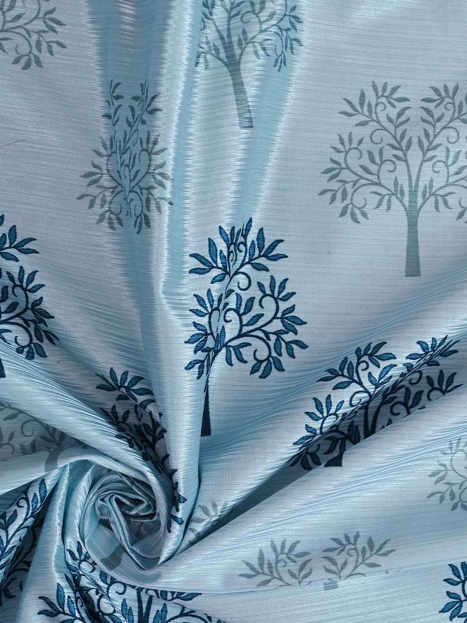 Cortina Polyster Printed Door Curtain 7Ft - Sky Blue