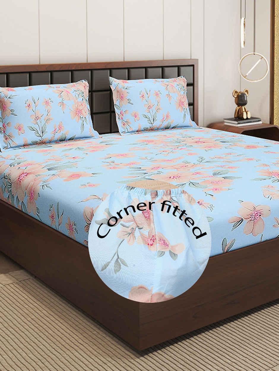 Status Imperial Corner Fitted Bedsheet | Sky Garden | 198 x 182 cm