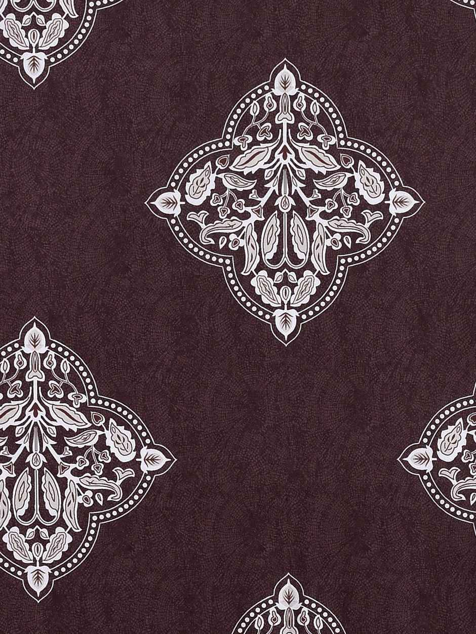 Cortina Elastic Strechable Printed One Seater Sofa Cover - Brown