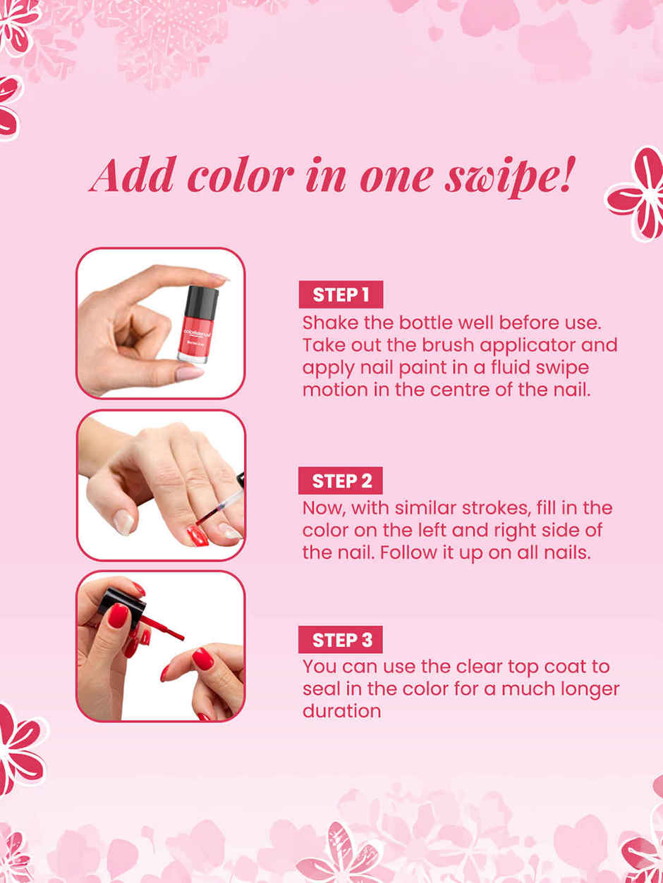Coloressence Fresh Bloom Nail Paint Kit with Free Remover| Glossy Finish | Quick Dry|Chip-Resistant