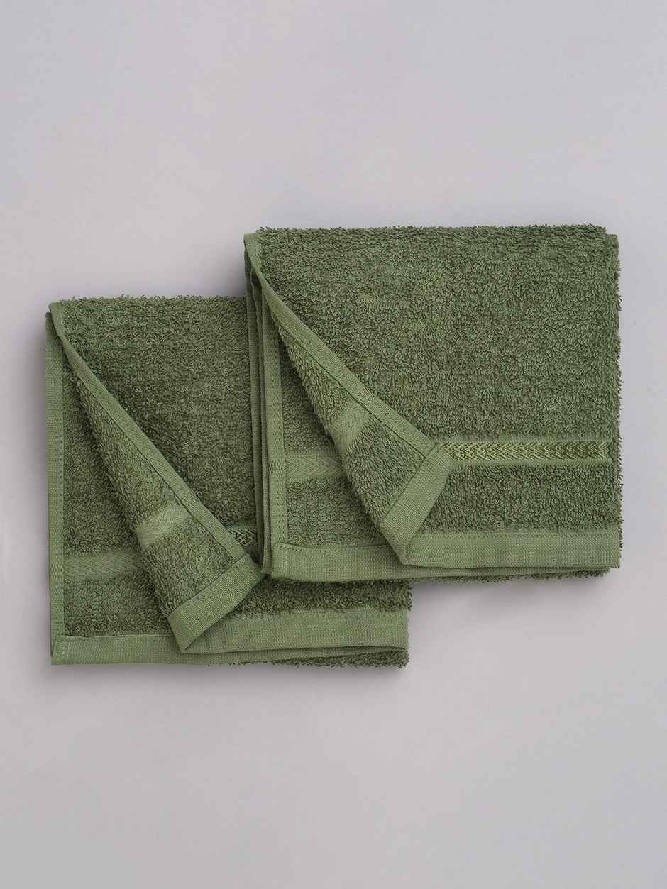 Welspun 380 Gsm 100% Cotton Green Hand Towel