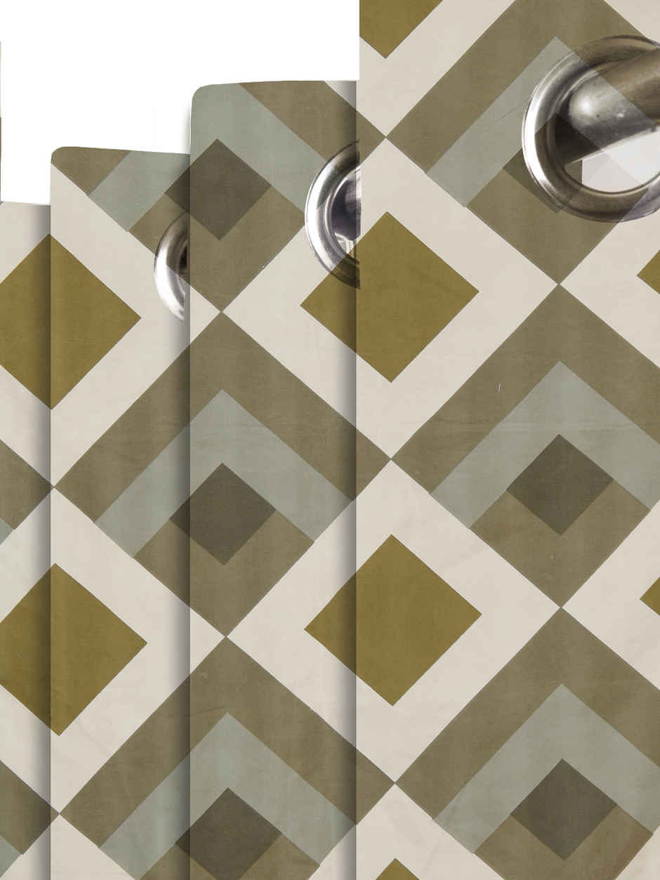 BAY6 Polyester Long Door Curtains - Set of 2 - (8x4 ft) - Dark Green