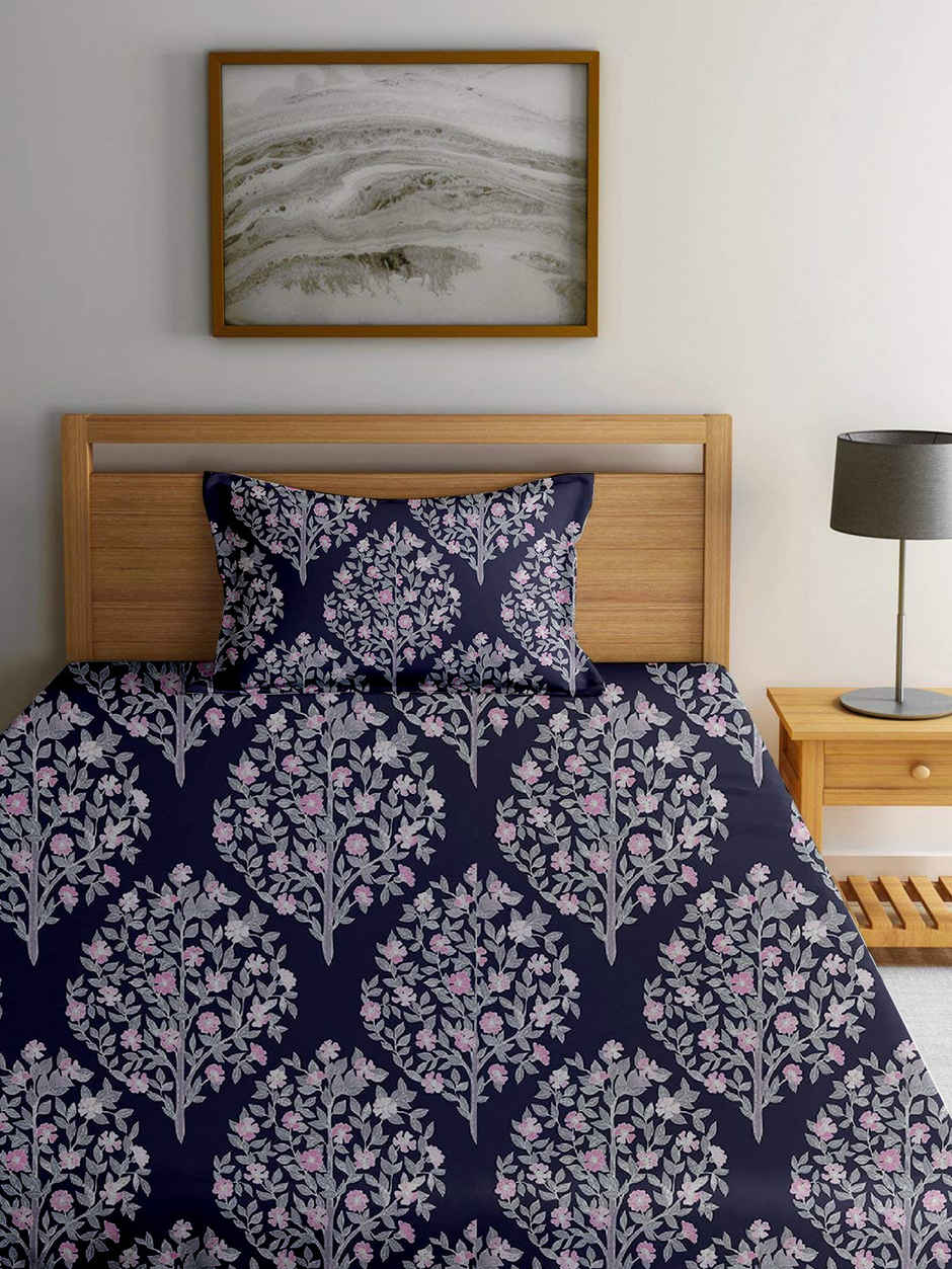 Status Crown Superfine Microfiber Single Bedsheet | Royal Grid | 150 x 220 cm