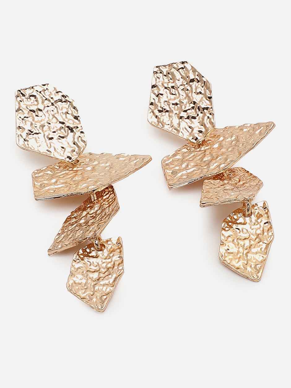 Sohi Gold-Toned Contemporary Drop Earrings For Women's