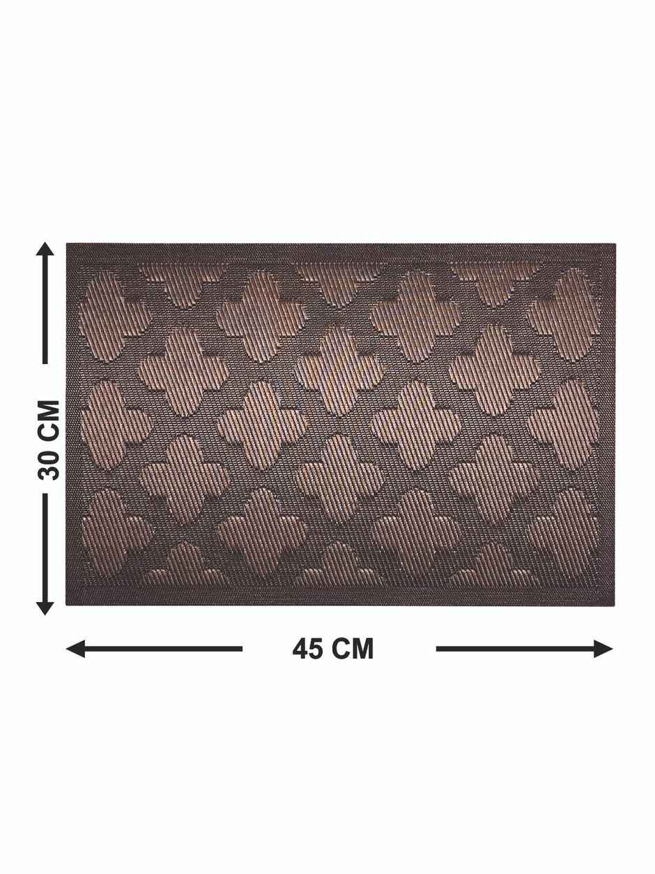 Bianca Premium Woven Pvc Placemat For Dining Table 6pc 12 x 18 Set | Alpine-Mocha