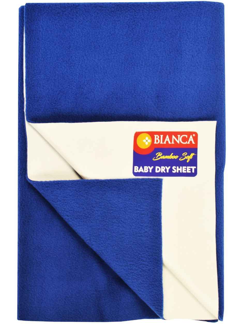 Bianca Soft Bamboo Baby Dry Sheet - Waterproof | Anti-Bacterial (Small, Solid Royal Blue)