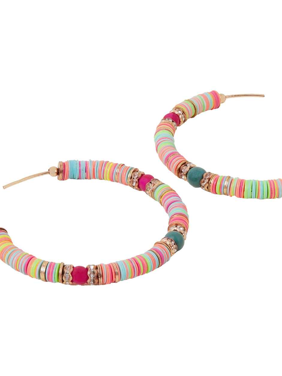 Accessorize London Women's Multi Bright Disc Hoop Earrings - Multi