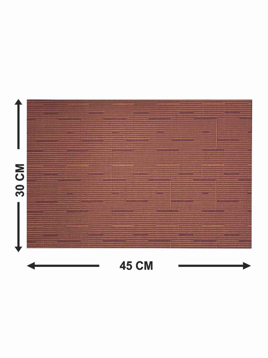 Bianca Premium Woven PVC Placemat for Dining Table | 12 x 18 | 6 pcs | Alpine Rust