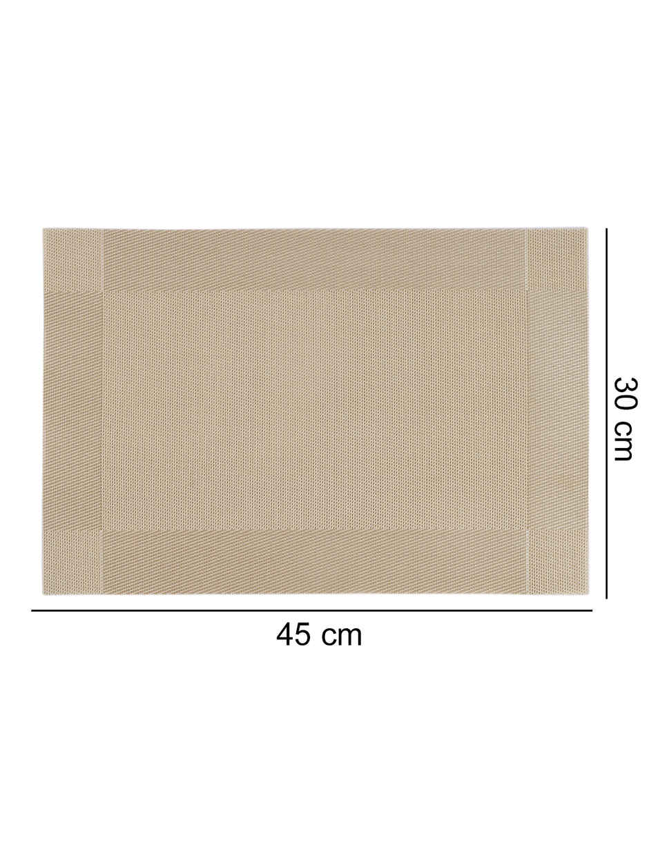 BIANCA Premium Woven PVC Placemat Dining Table | 12 X 18 | Alpine | Solid Gold