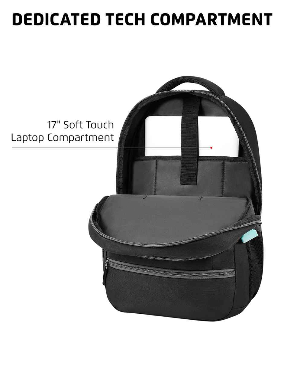 Safari Unisex Solid Polyester 30 L Top Handle Laptop Backpack | Black - 19 Inches