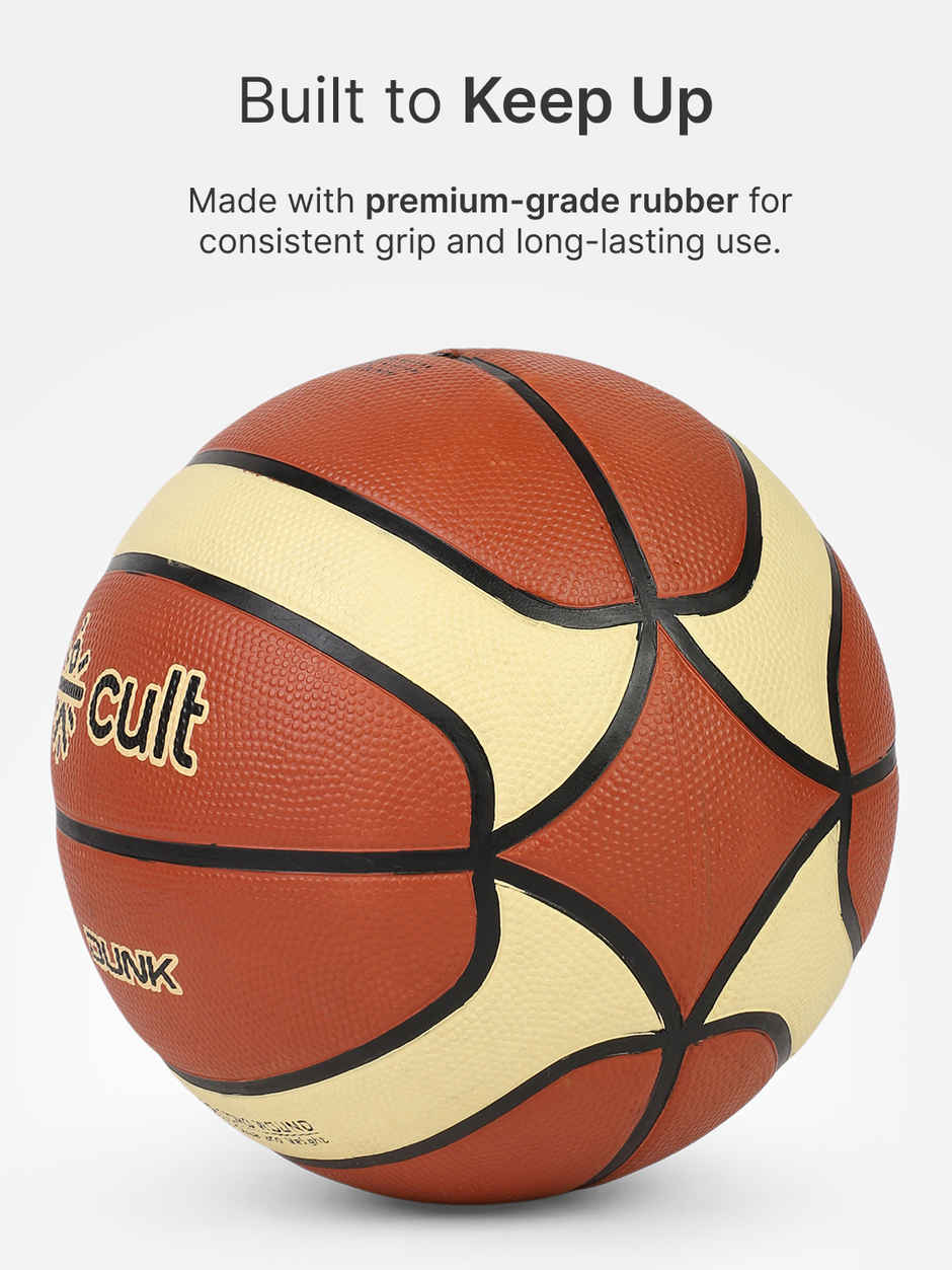 Cultfit Basketball Premium Dunk Size 7 | Brown & Cream