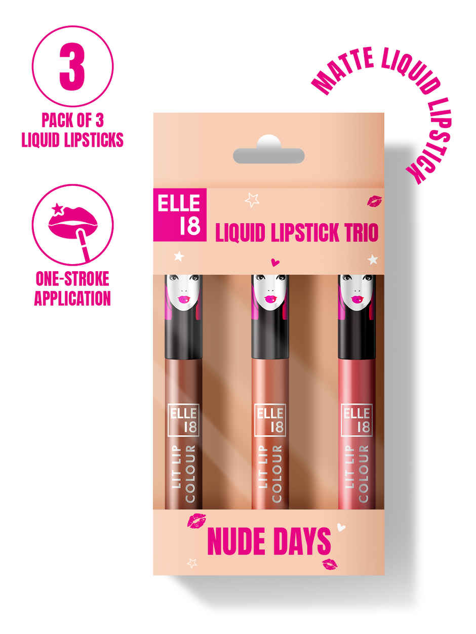 Elle 18 Liquid Lipstick Kit Nude Days