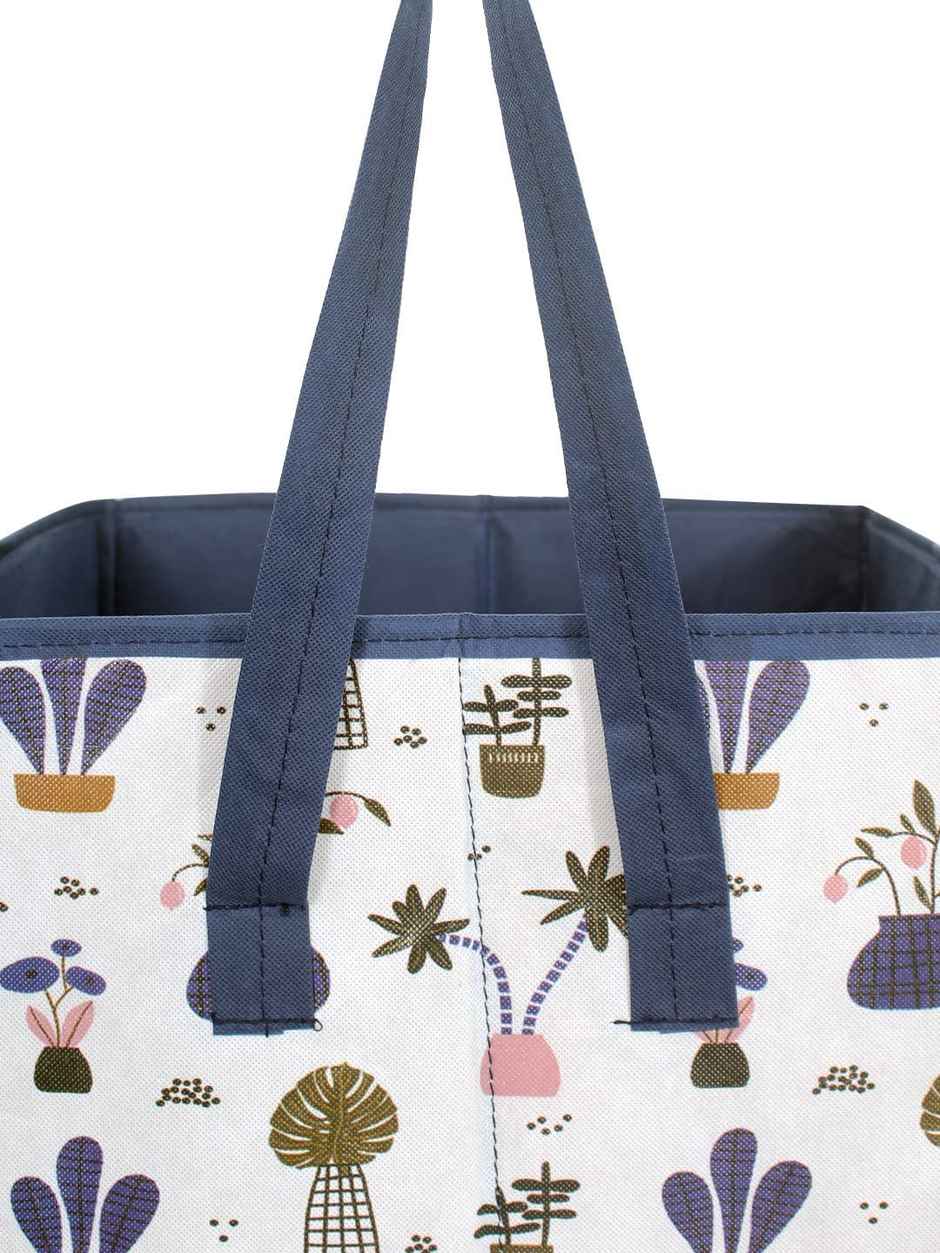 PrettyKrafts 75 L Folding Laundry Hamper | Clothes Basket with Lid & Carry Handles | White - Large