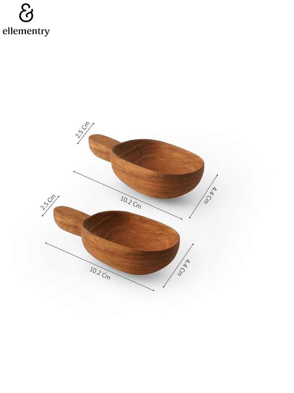 Ellementry Teak Wood Scooper Small (Set of 2)