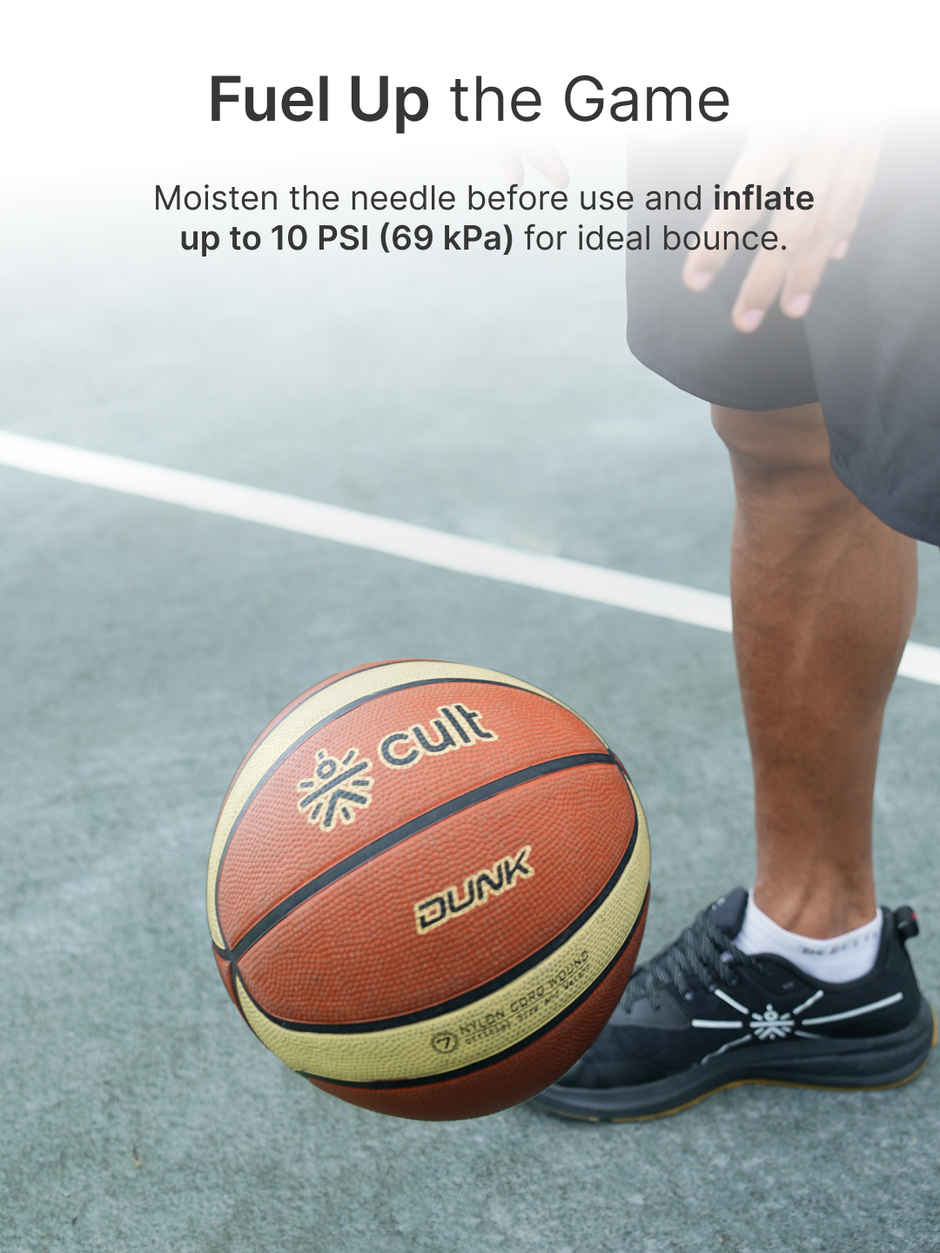 Cultfit Basketball Premium Dunk Size 7 | Brown & Cream