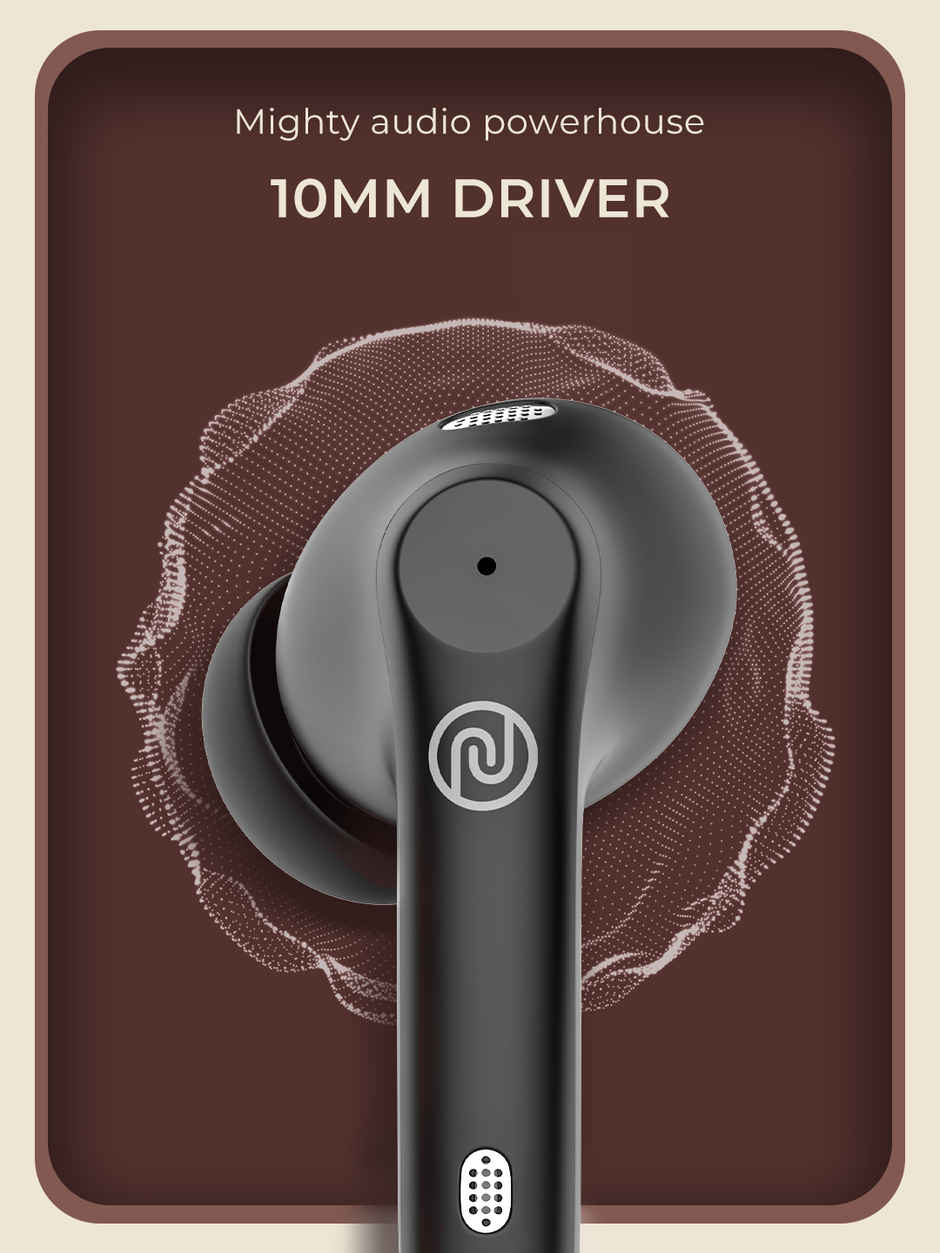 Noise Buds Nero 45H Playtime Quad Mic ENC Rubberised Finish TWS Earbuds | Charcoal Black