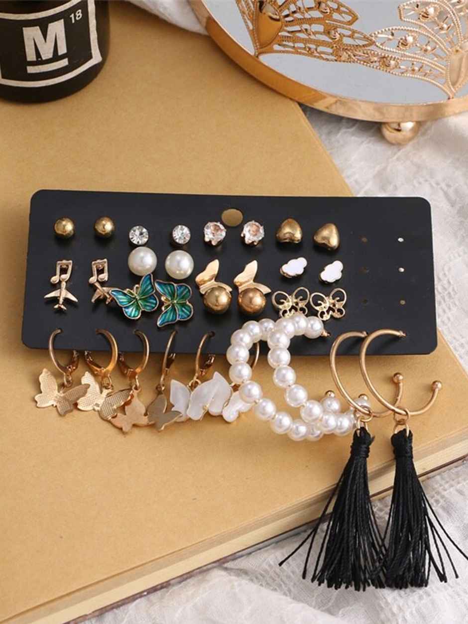 Youbella Fashion Jewellery Gold Plated Ear Rings Combo Of Earrings For Girls And Women(Ybear - 33259)