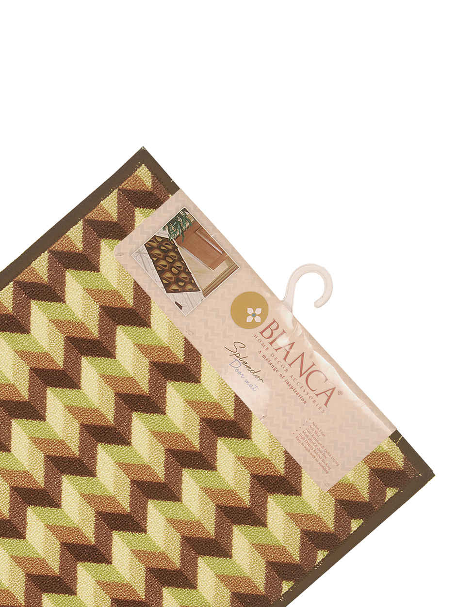 BIANCA Highly Durable Anti Slip Door Mat | 1 Pc Large Size | Splender | Tango Dark Brown Multi