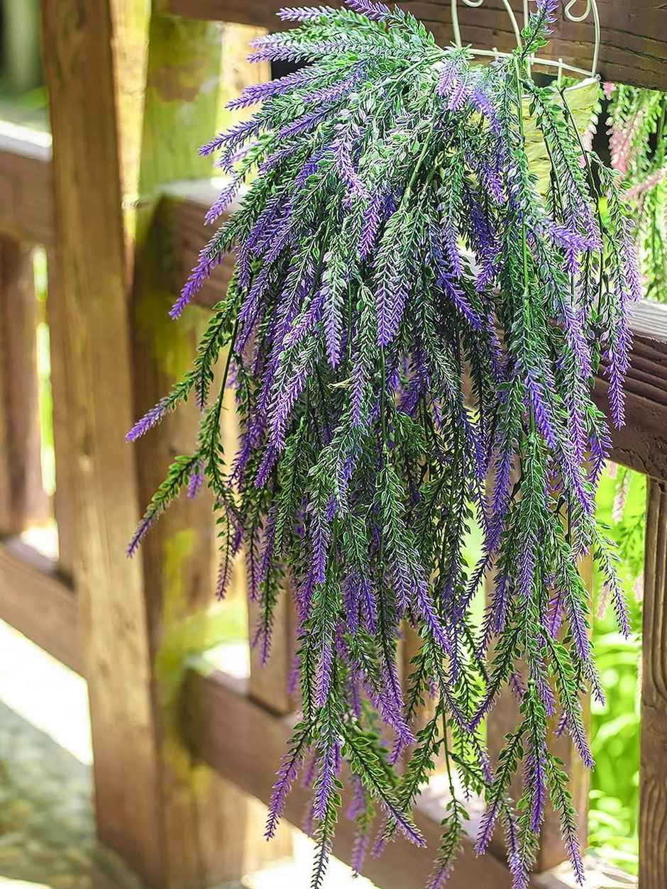 TIED RIBBONS Artificial Lavender Wall Hanging Flowers Plant Leaves Vine | 157.4 cm
