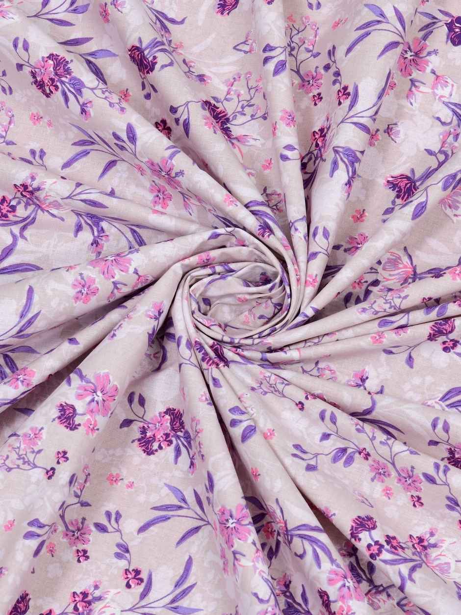 Bombay Dyeing Florentine 144 TC 100% Cotton Purple Super King Size Bedsheet with 2 Pillow Covers