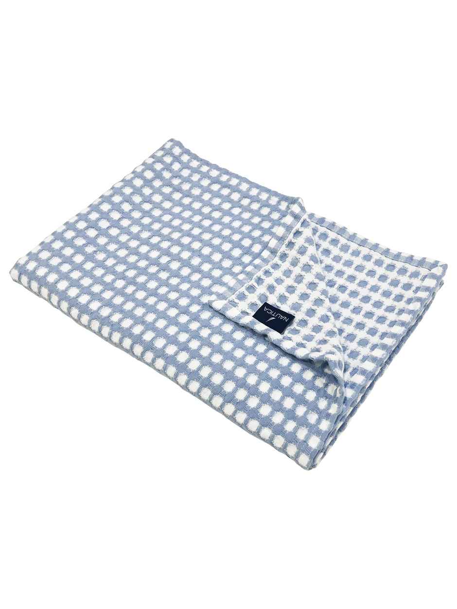 Nautica Designer Waffle Cotton Towels - Soft, Bath Towel Waffle-Baby Blue