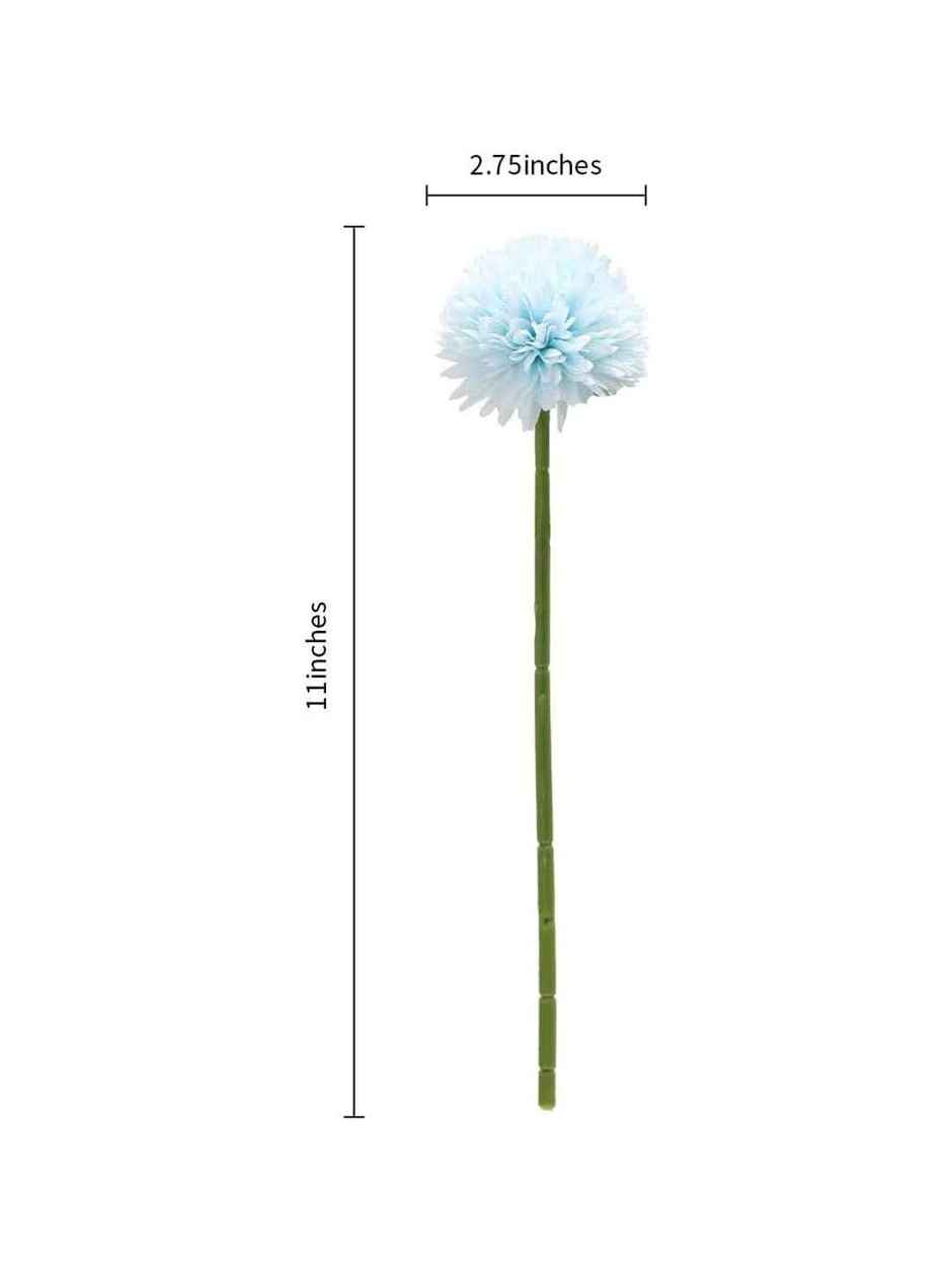 Artificial Ball Flowers Bunches Without Vase Set  of 6 | Tied Ribbons