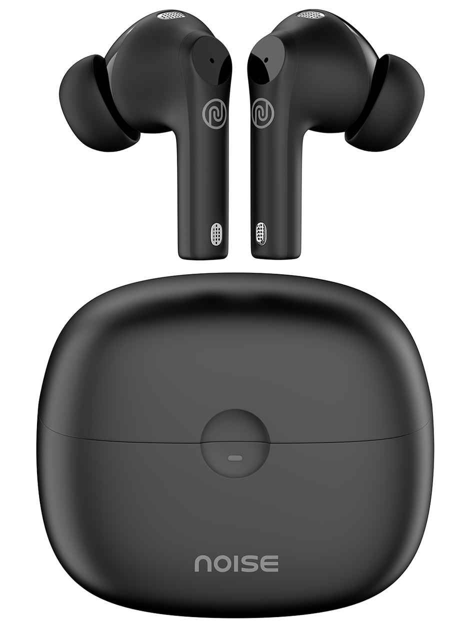 Noise Buds Nero TWS Earbuds with Rubberised Finish, Quad Mic ENC & 45H Playtime - Charcoal Black