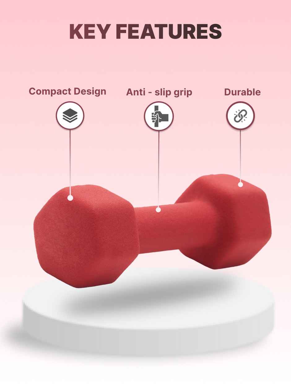 Cult Neoprene Dumbbell Set (2 kg X 2) | Red