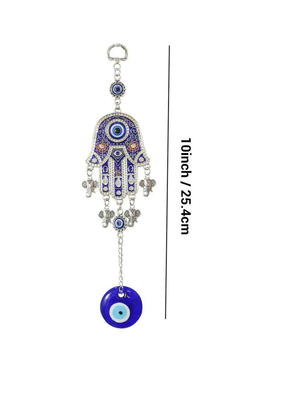 TIED RIBBONS Hamsa Palm Evil Eye Wall Hanging | Dark Blue