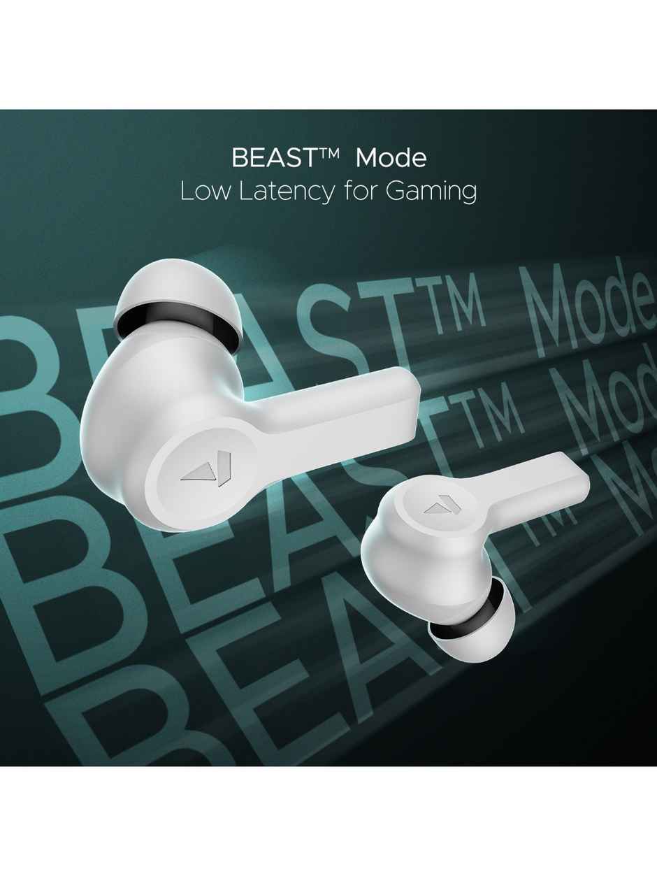 boAt Airdopes Flex 454 ANC TWS Earbuds with mic, 60Hrs Battery, Active Noise Cancellation(32dB), App Support, 4Mics ENx, Fast Charge, v5.2 Bluetooth Earbuds - Zinc White