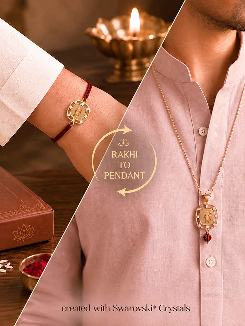 Swarovski - Ram Emblem Rakhi | Carat Gold Plating