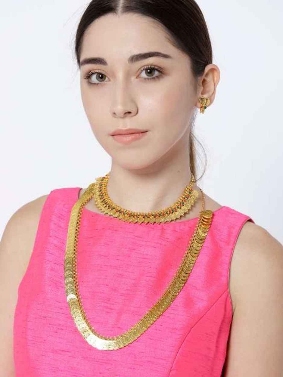 Youbella Traditional Temple Coin Combo Of Laxmi Coin Jewellery Set For Girls And Women(Mix - Combo - 72)