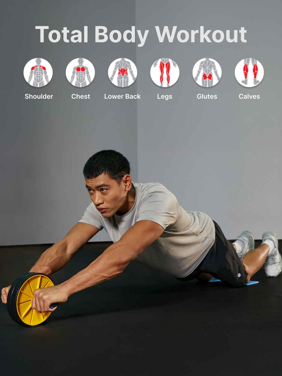 Cultfit Abs Roller with Knee Mat | Anti Skid