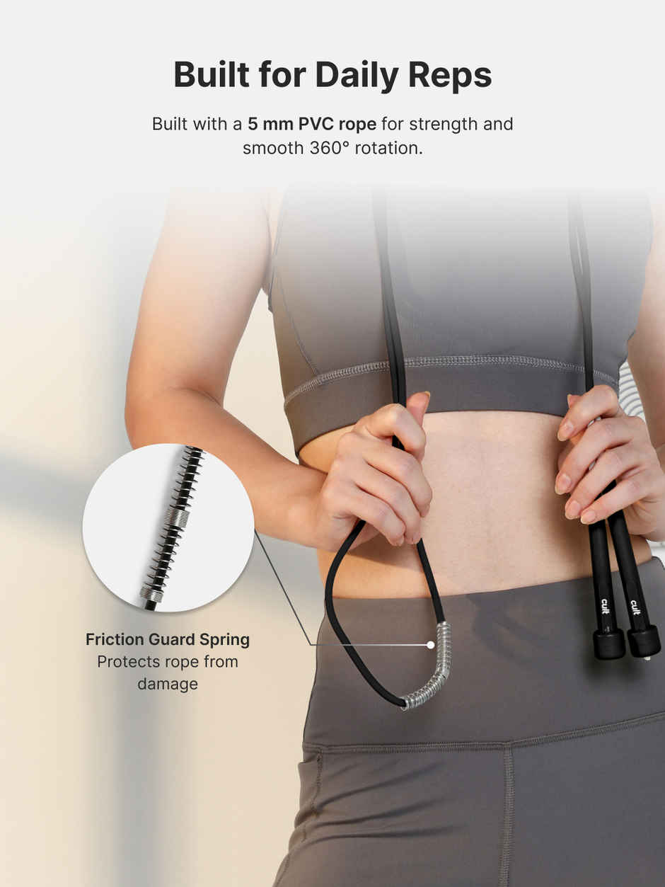 Cultfit Pencil Skipping Rope | Black