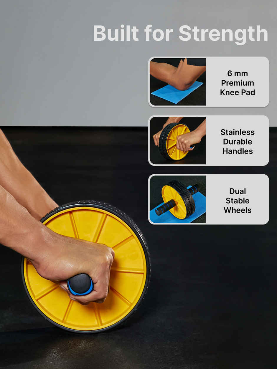 Cultfit Abs Roller with Knee Mat | Anti Skid
