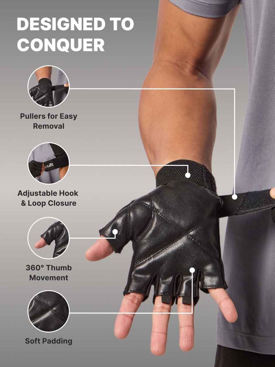 Cult Gym Gloves| All Black - L