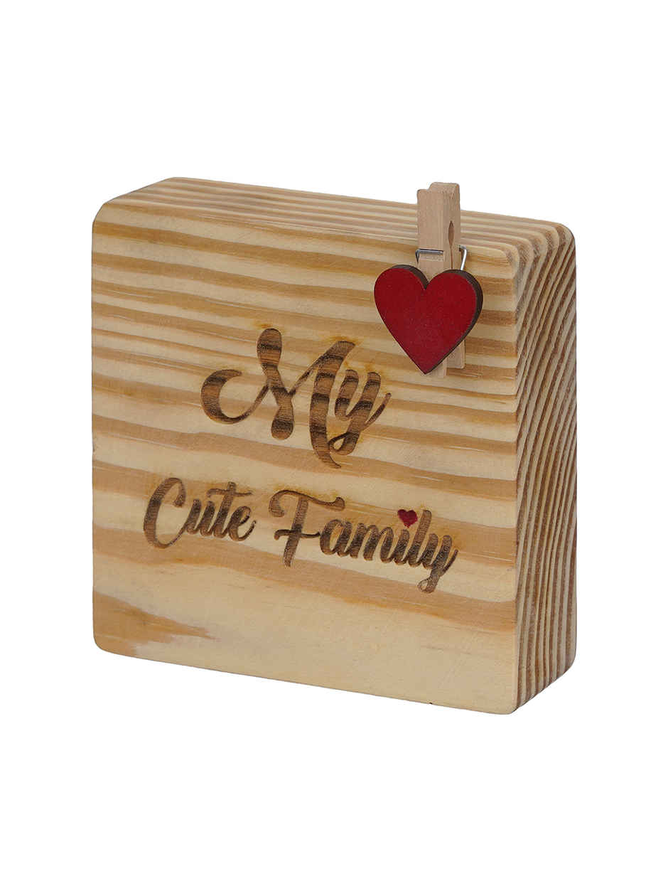 My Cute Family Heart Wooden Photo Frame | EcraftIndia