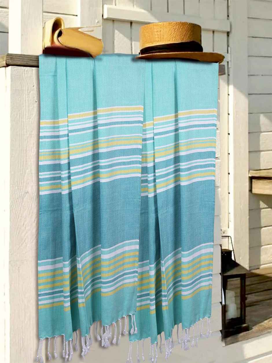 Bianca Ultra Soft Turkish Hammam Towel 100% Cotton 1pc Bath Towel | Jadore Stripe-Mint