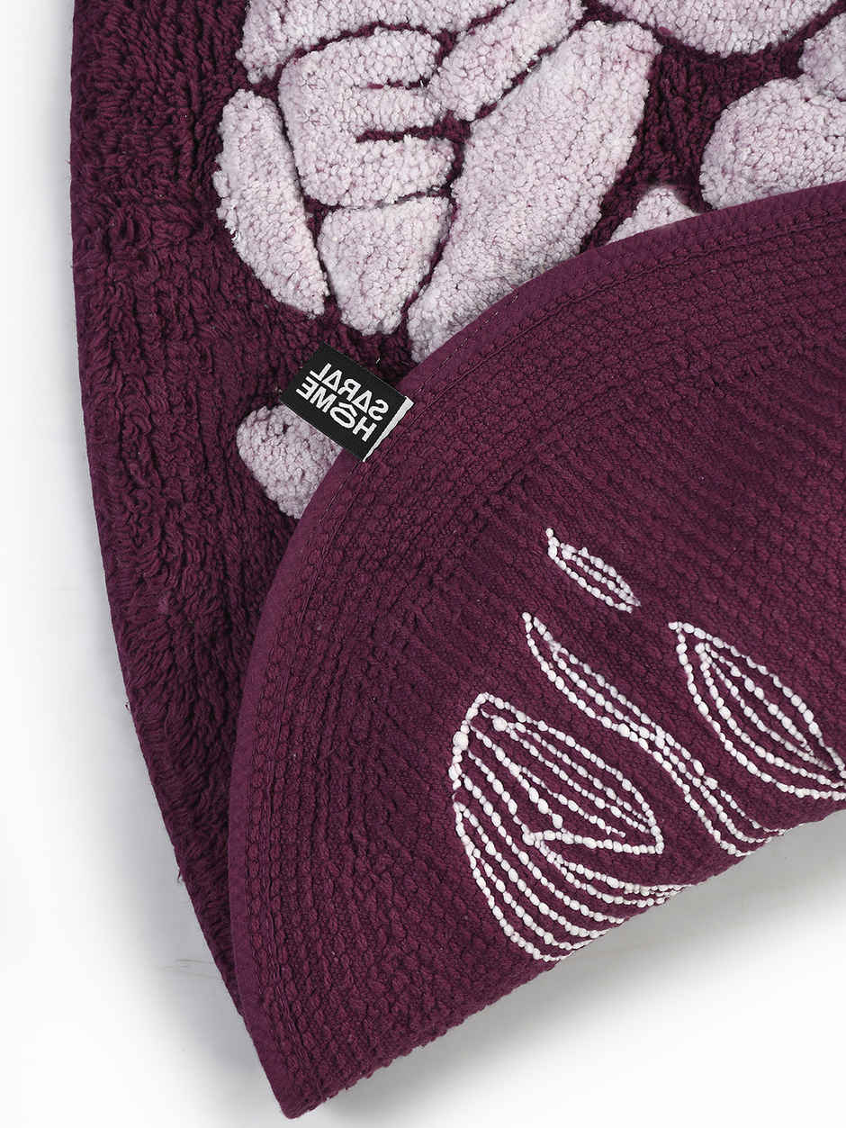 Saral Home Rosa Microfiber Anti-Slip Bath Mat | Purple - 50 x 80 cm