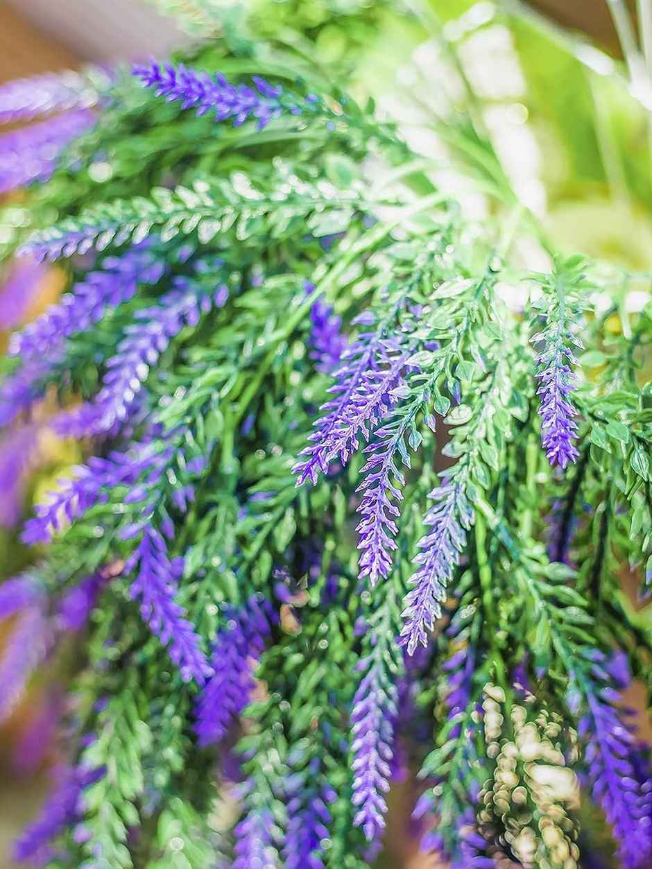TIED RIBBONS Artificial Lavender Wall Hanging Flowers Plant Leaves Vine | 157.4 cm