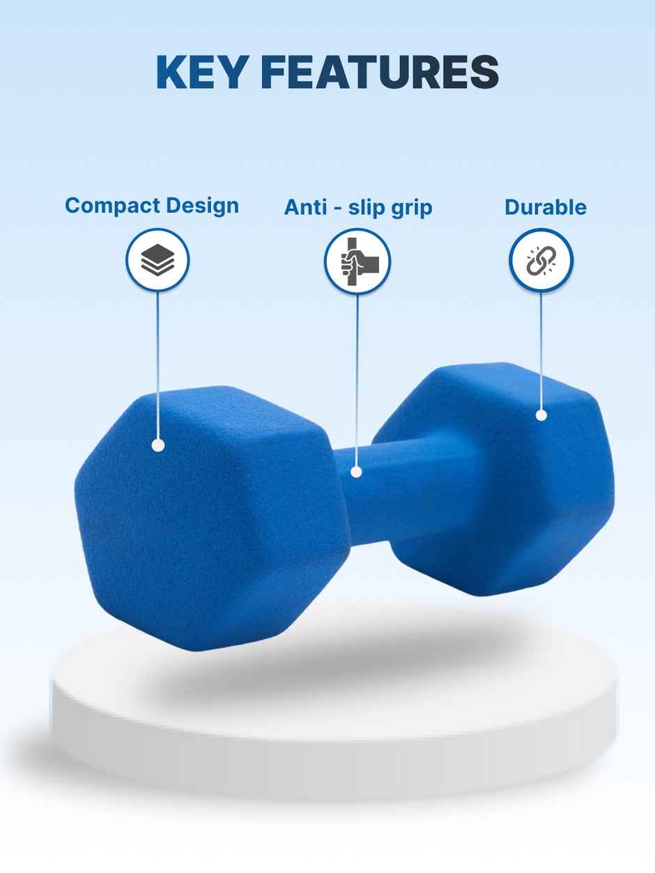 Cult Neoprene Dumbbell Set (5 kg X 2) | Blue