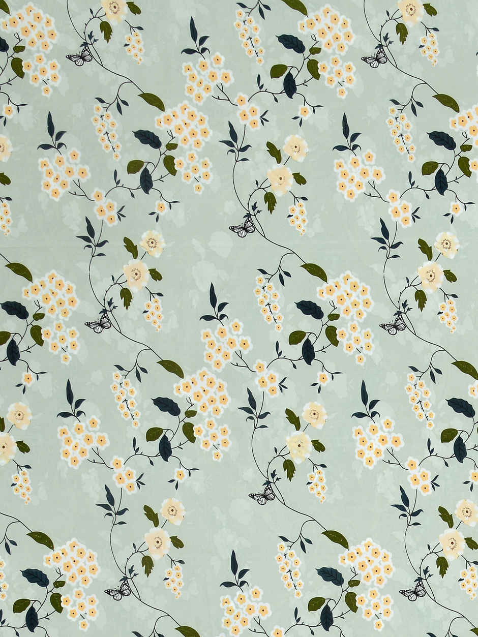 DREAM WEAVERZ Elastic Fitted Double Bedsheet | 2 Frill Pillow Covers | Polycotton | Light Green