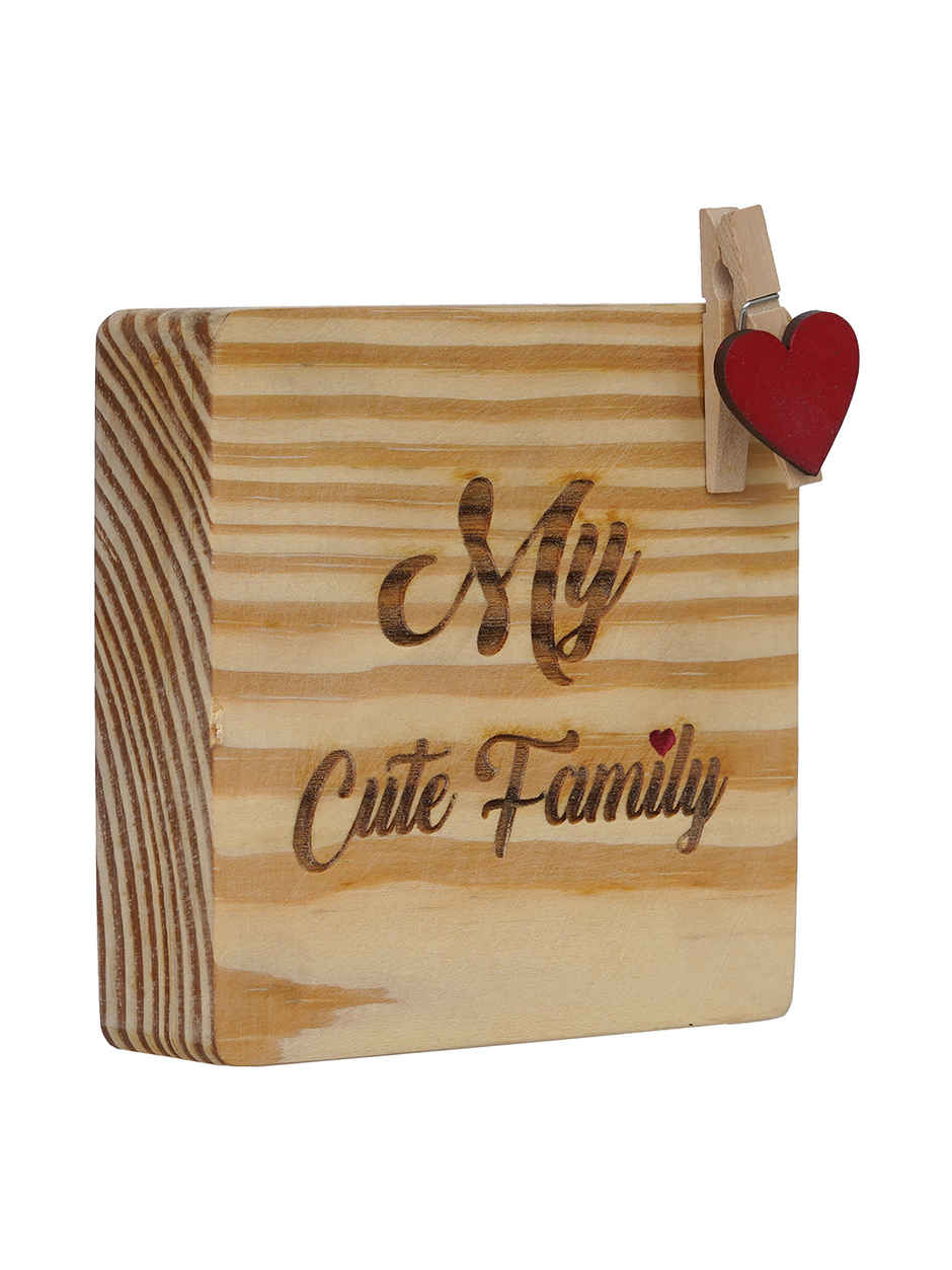 My Cute Family Heart Wooden Photo Frame | EcraftIndia