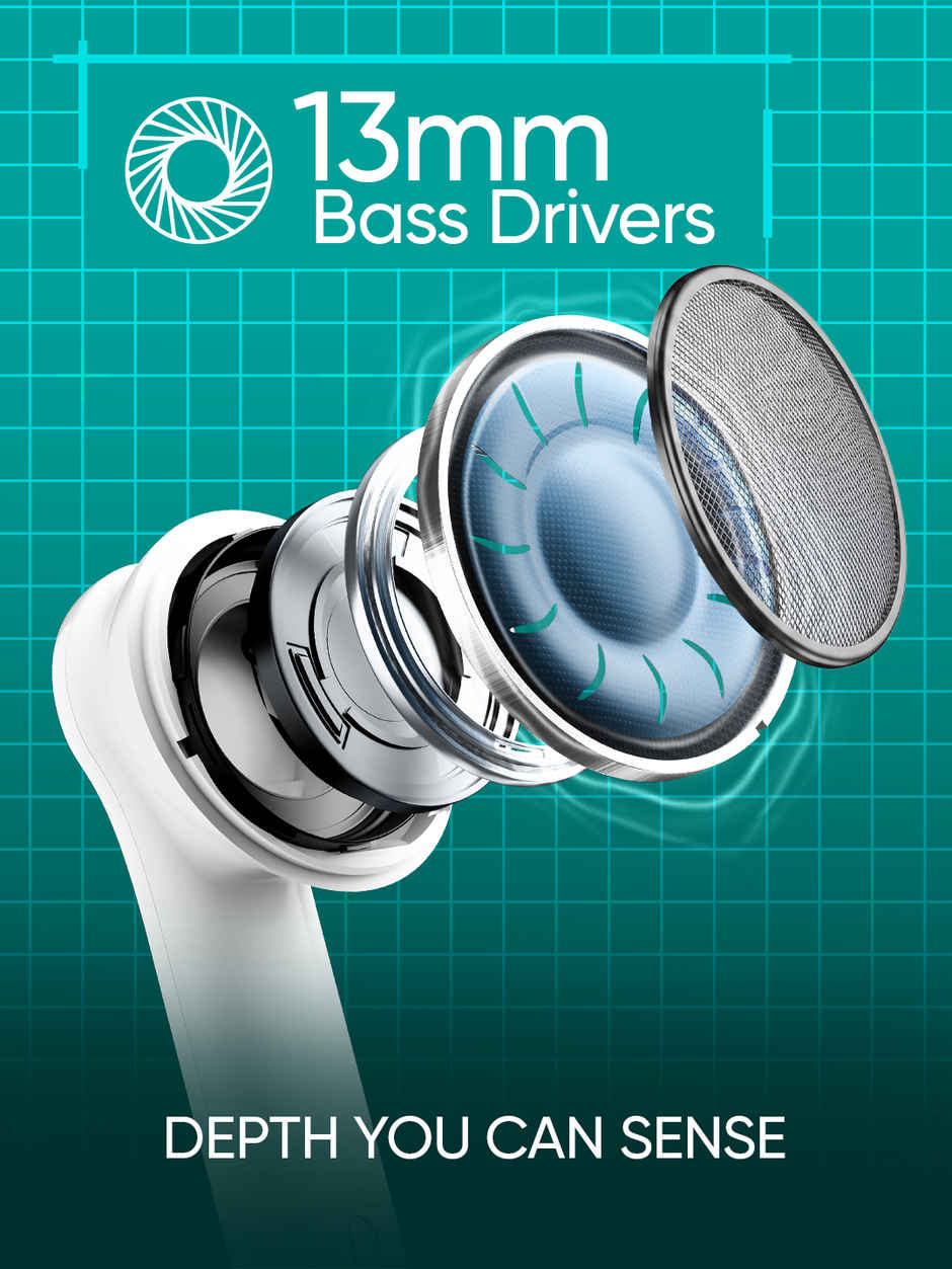 Mivi DuoPods Maxx TWS, 13mm Bass, 50H Playtime, AI ENC Calls, Gaming Mode, BT 5.3, Type C