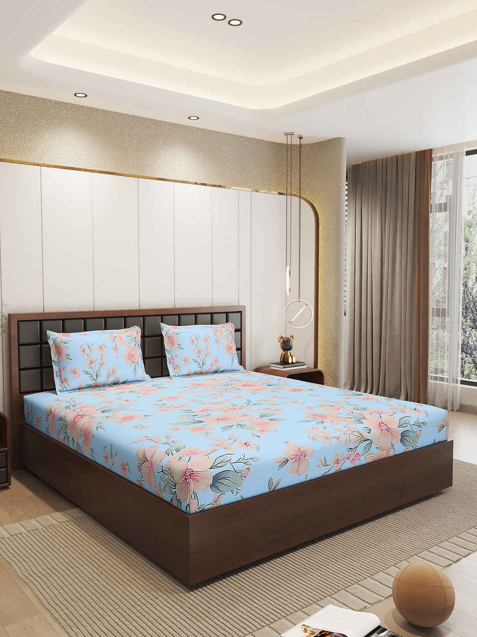 Status Imperial Corner Fitted Bedsheet | Sky Garden | 198 x 182 cm