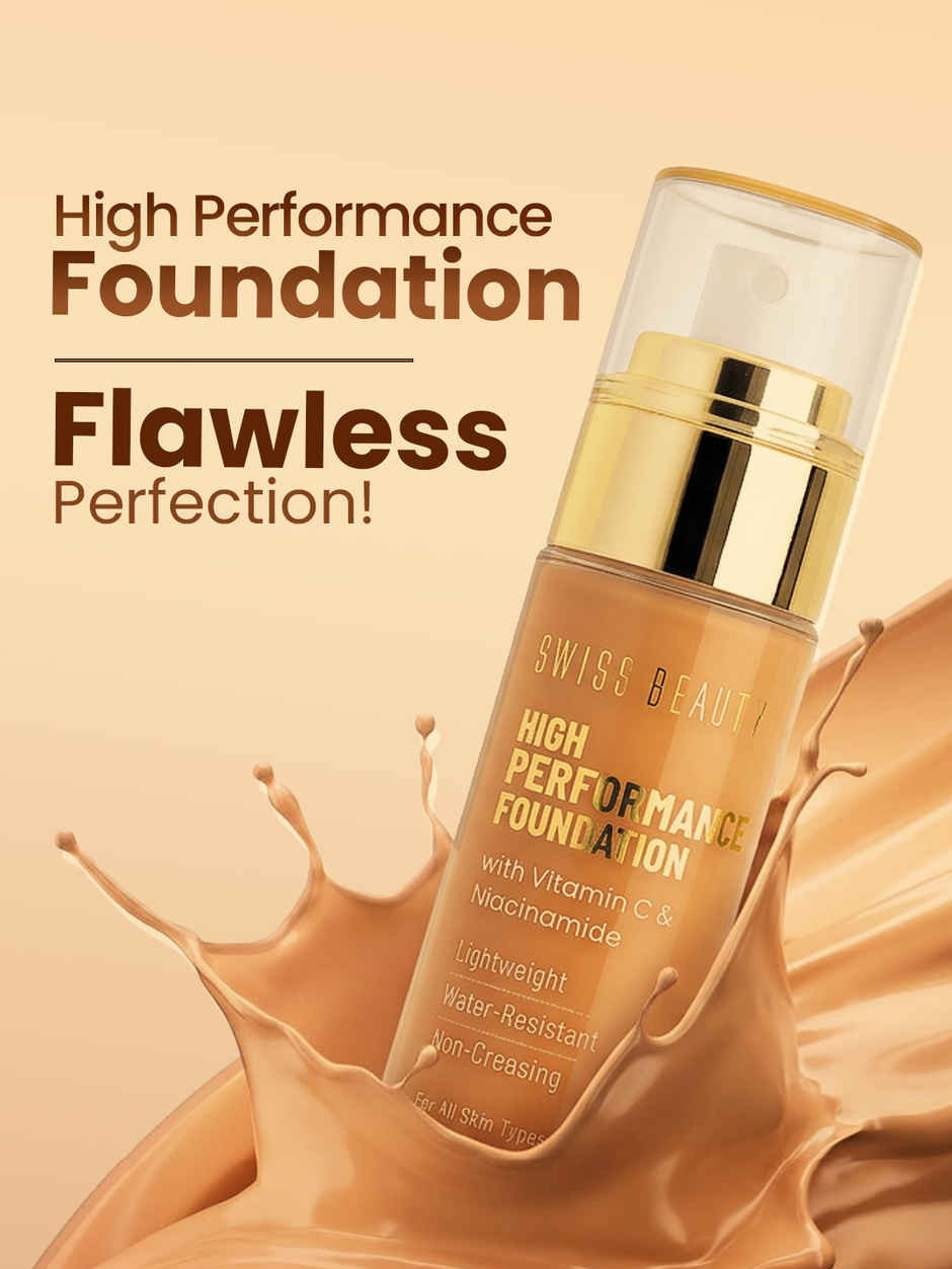 Swiss Beauty High Performance Foundation With Vitamin C & Niacinamide - 07 Natural Buff