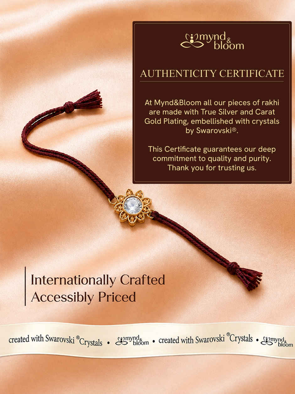 Swarovski - Fleur de Lotus Rakhi Rakhi | Carat Gold Plating