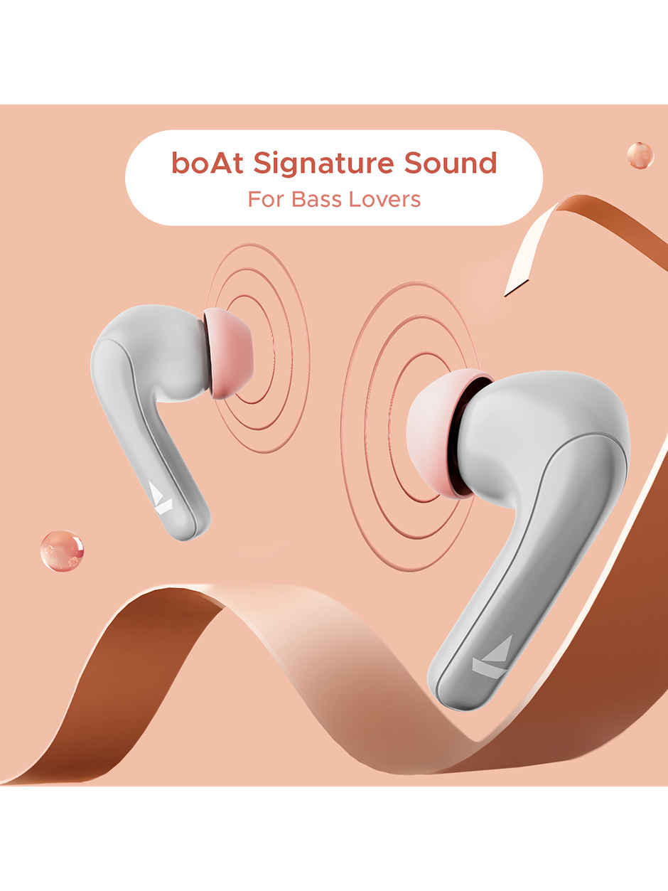 boAt Airdopes 155 w/ 40 hrs Playtime,In-Ear Detection,Quad Mics ENx Tech,ASAP Charge Bluetooth - Hot Rouge