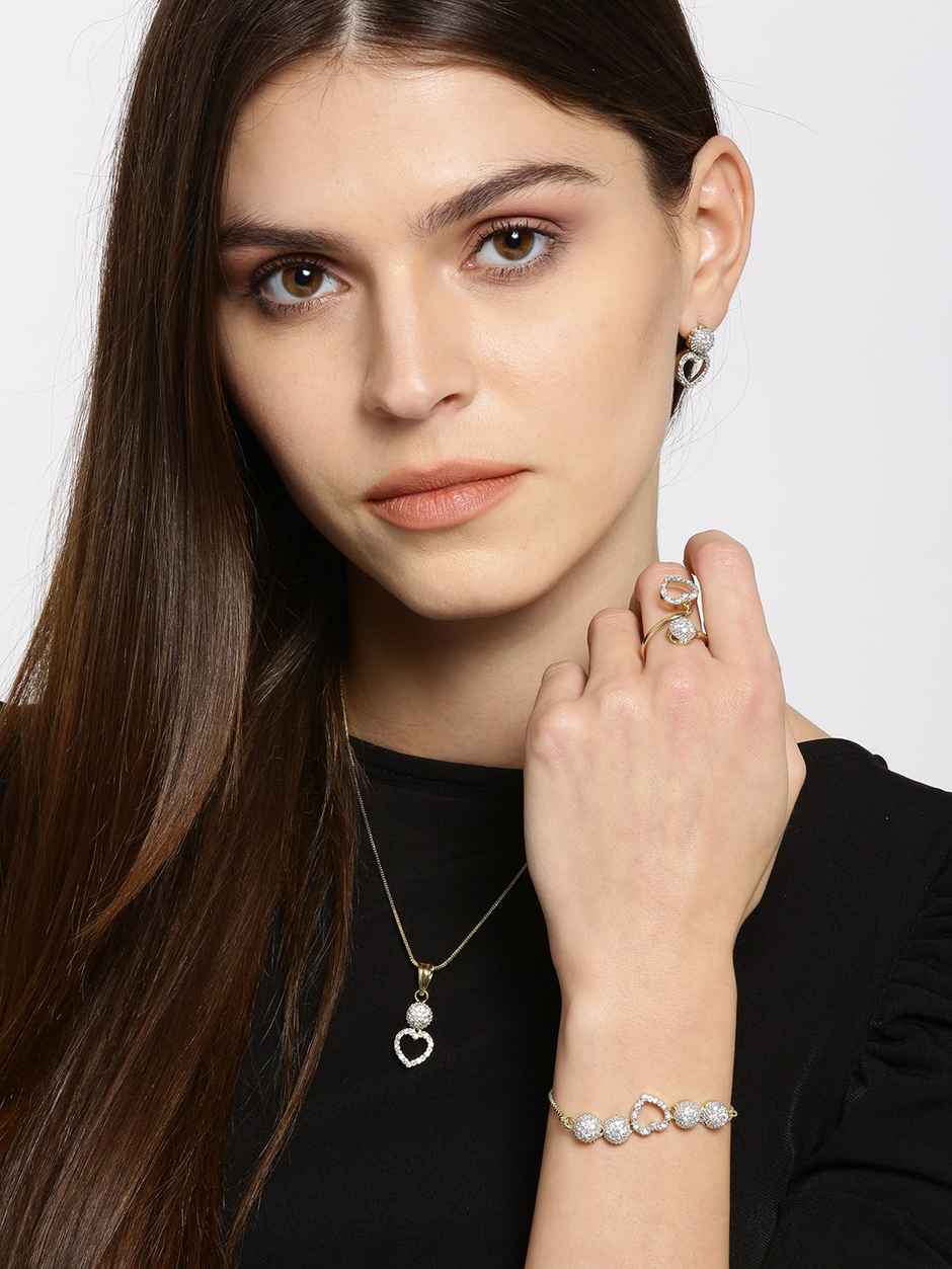 Youbella Stylish Jewellery Combo Gold Plated Jewellery Set For Women (Golden) (Mix - Combo - 110)